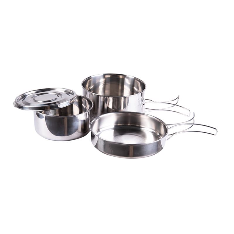 MIL-TEC camping Geschirr Set Edelstahl 4-teilig