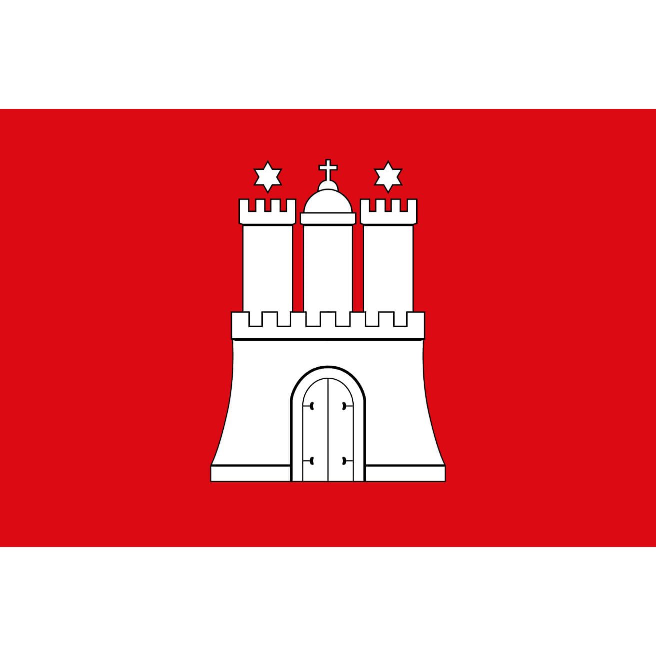 Hamburg Flagge 'Meine Perle' - 90x150 Cm Mit Gratis-Aufkleber