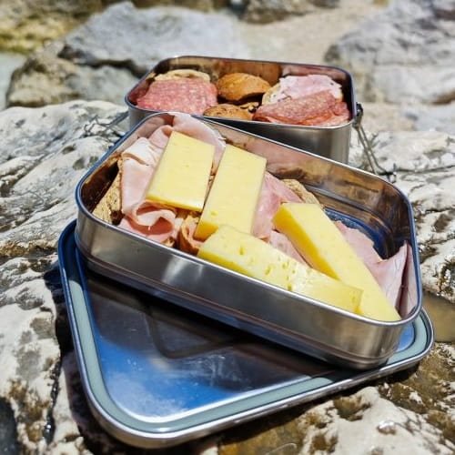 Origin Outdoors zweistöckige Edelstahl-Brotdose Lunchbox Deluxe Double