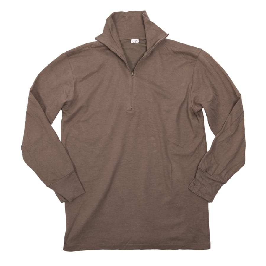 Bundeswehr BW Rollkragenhemd TROPEN mit Reißverschluss BRAUN gebr