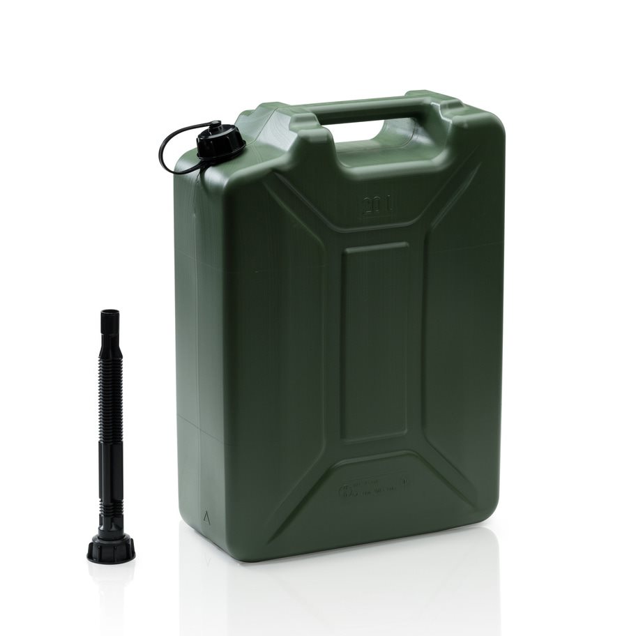 Kanister aus Kunststoff ARMY mit Trichterschlauch 20 Liter GRÜN  951310 L-11