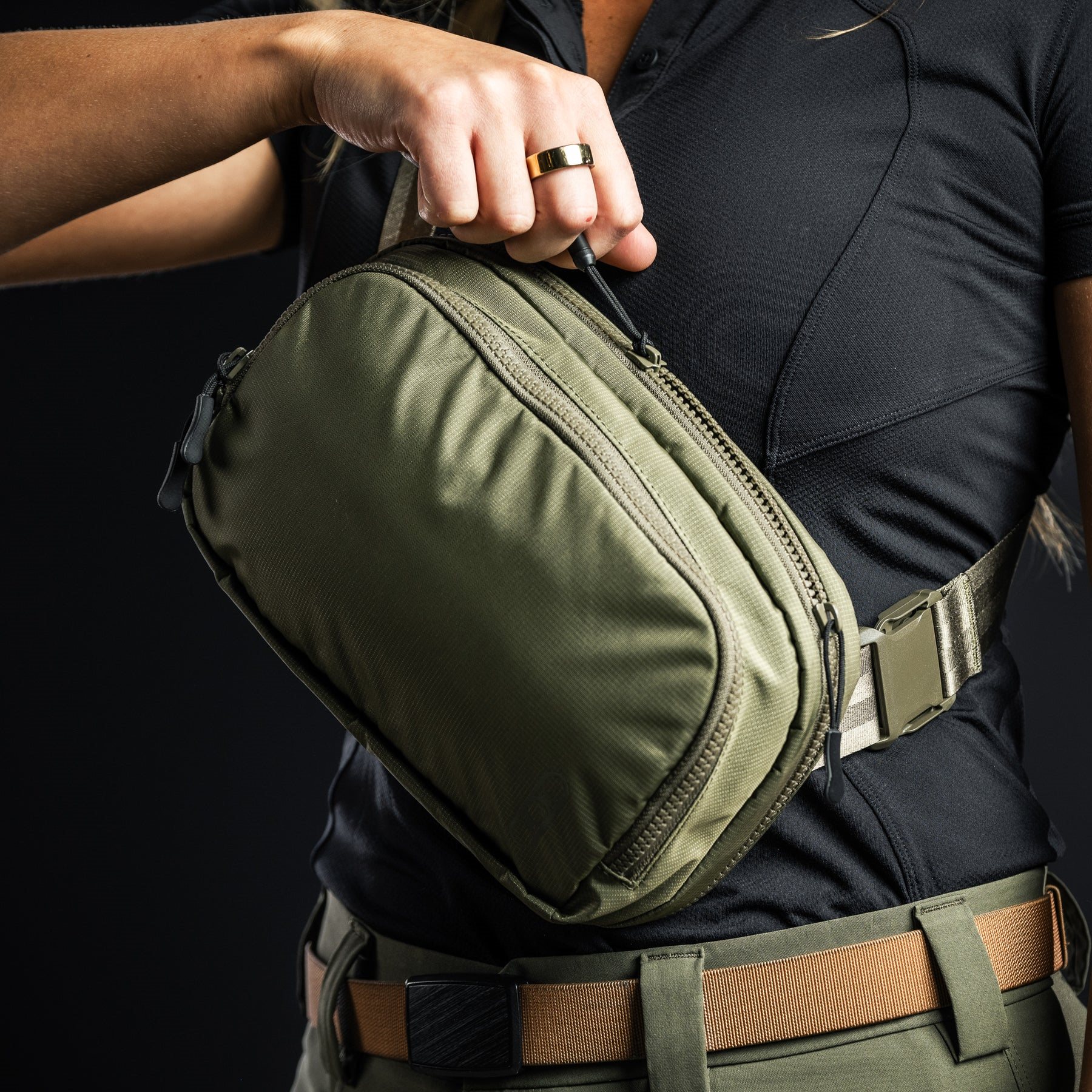 Bauchtasche FADE FLEX crossbody GRÜN EBERLESTOCK FAXMO L-11