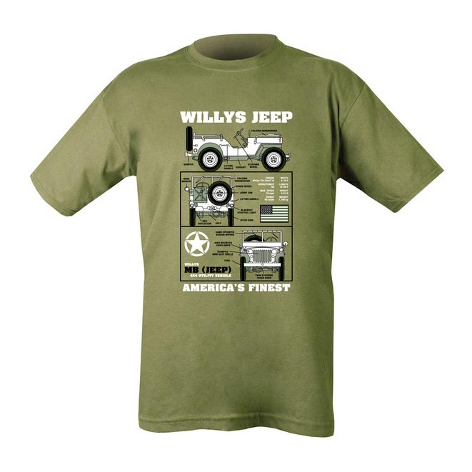 KOMBAT tshirt WILLYS JEEP GRÜN Army shop MILITARY RANGE