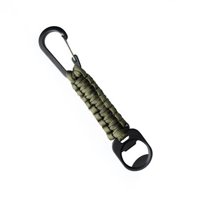 PARACORD Schlüsselanhänger mit Karabiner und Flaschenöffner GRÜN