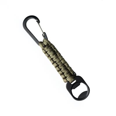 PARACORD Schlüsselanhänger mit Karabiner und Flaschenöffner TAN