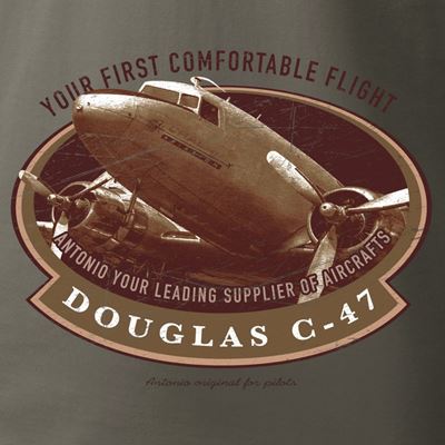 Tshirt Douglas C-47 SKYTRAIN GRAUGRÜN