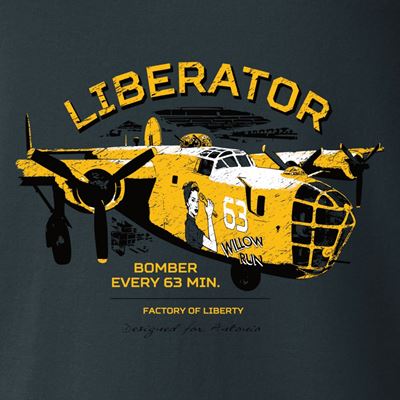 Tshirt LIBERATOR WILLOW RUN GRAU