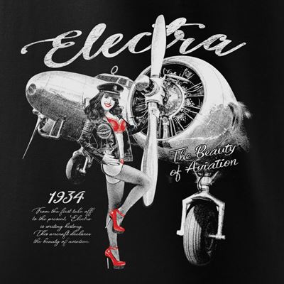 Tshirt LOCKHEED L-10 ELECTRA SCHWARZ