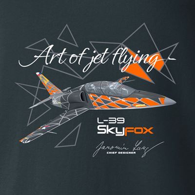 T-Shirt mit dem leichten Kampfflugzeug L-39 SKYFOX GRAU ANTONIO® 0214991 2