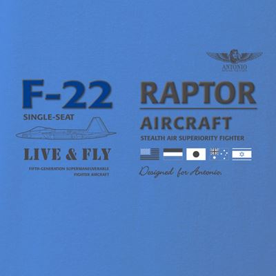 Tshirt F-22 RAPTOR BLAU