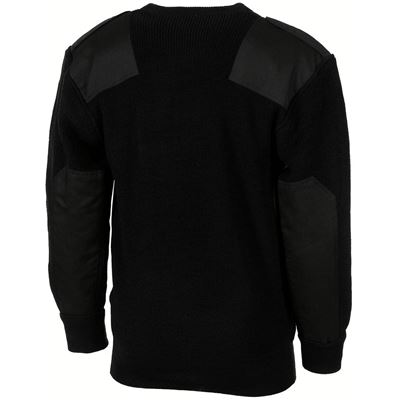 Strick Pullover BW mit Brusttasche SCHWARZ