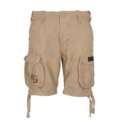 Shorts AIRBORNE VINTAGE mit Patch KHAKI