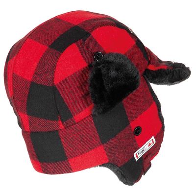 Uschanka ROT/SCHWARZ kariert