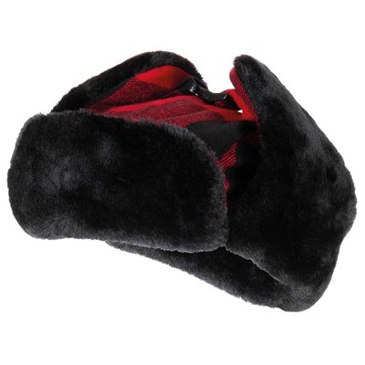 Uschanka ROT/SCHWARZ kariert