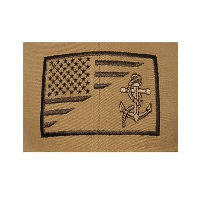 Mütze mit gesticktem Symbol US NAVY US Flagge COYOTE