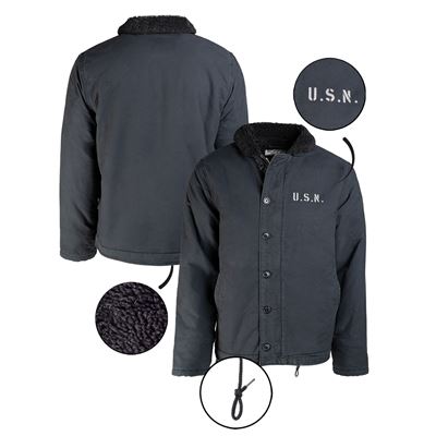 Winterjacke mit Fell USN N-1 DK.BLAU