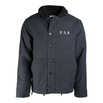 Winterjacke mit Fell USN N-1 DK.BLAU