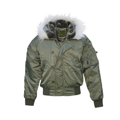 Pilotenjacke N-2B mit Kapuze OLIV
