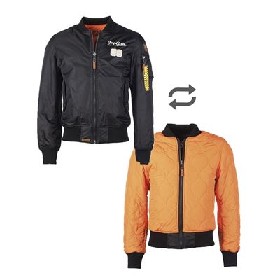Fliegerjacke TOMCAT zweiseitig SCHWARZ/ORANGE