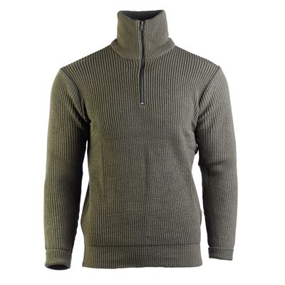 Strick Pullover TROYER CZECH ARMYYL mit Kragen GRÜN