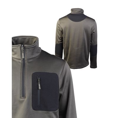 Sweatshirt THERMO-FLEECE ¾ ZIP OLIV