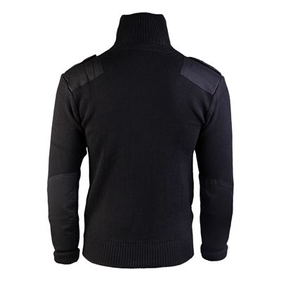 Strick Pullover mit Reißverschluss mit Tasche SCHWARZ