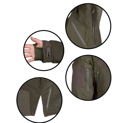 Fleecejacke mit TPU-Membran PLUS OLIV