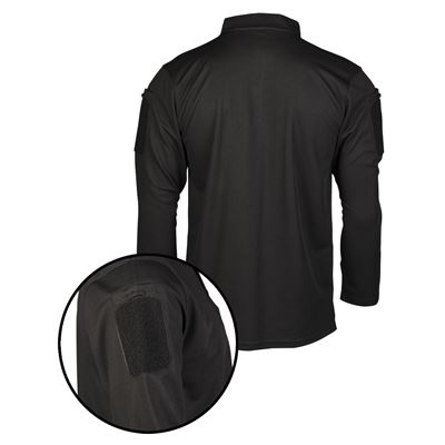 Poloshirt TACTICAL QUICK DRY mit langen Ärmeln SCHWARZ