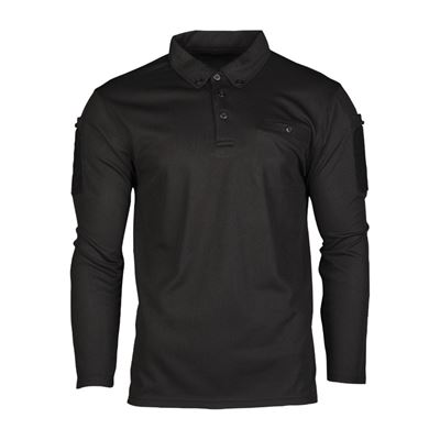 Poloshirt TACTICAL QUICK DRY mit langen Ärmeln SCHWARZ