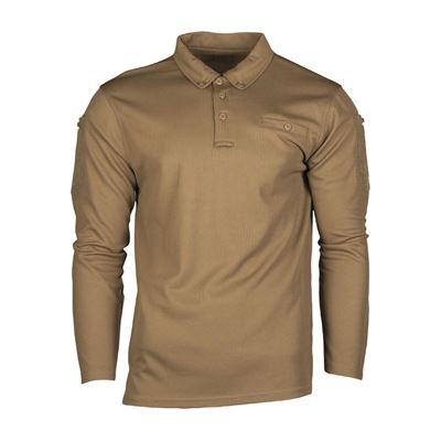 Poloshirt TACTICAL QUICK DRY mit langen Ärmeln COYOTE