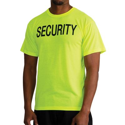 Tshirt mit zwei Aufschriften SECURITY NEON GRÜN