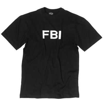 Triko krátký rukáv s nápisem 'FBI' ČERNÉ