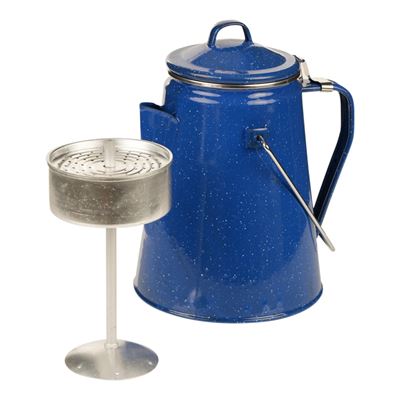 Kaffeekanne WESTERN emailleirt mit Perkolator 2 Liter BLAU