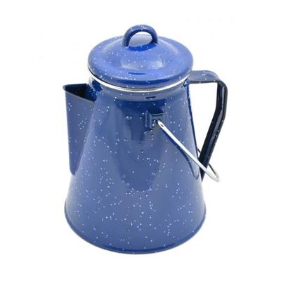 Kaffeekanne WESTERN emailleirt mit Perkolator 2 Liter BLAU