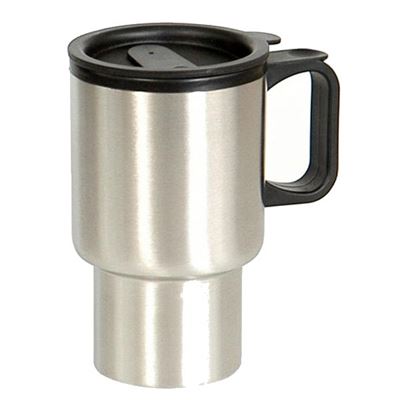 Tasse zweischichtig Kunststoff Henkel 400ml SILBER