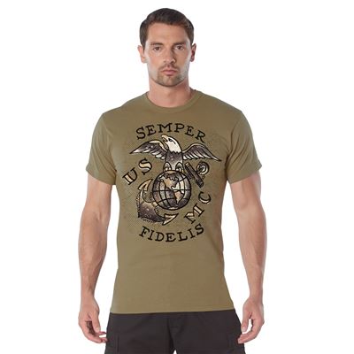 Tshirt USMC SEMPER FIDELIS COYOTE