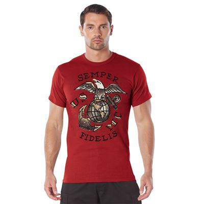 Tshirt USMC SEMPER FIDELIS ROT