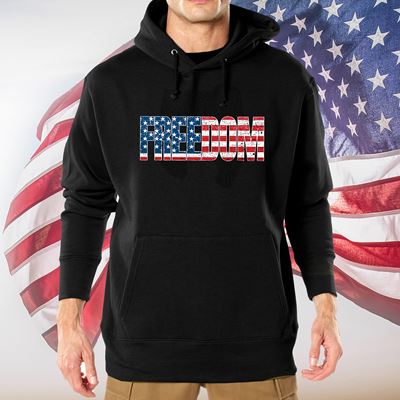 Pullover FREEDOM US Flagge mit Kapuze SCHWARZ