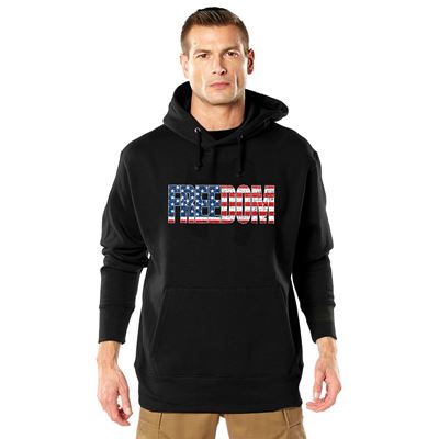 Pullover FREEDOM US Flagge mit Kapuze SCHWARZ