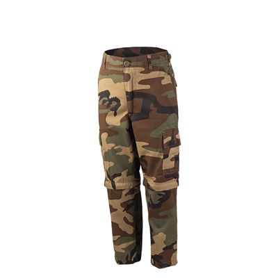 Kinderhose US BDU ZIP-OFF WOODLAND