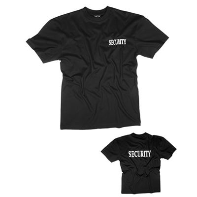 Tshirt Kurzarm mit 2 Aufschriften 'SECURITY' SCHWARZ