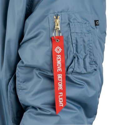 US MA1 BOMBER Pilotenjacke aus Vintage-Denim HELLBLAU FOSTEX 1214011-VD 12