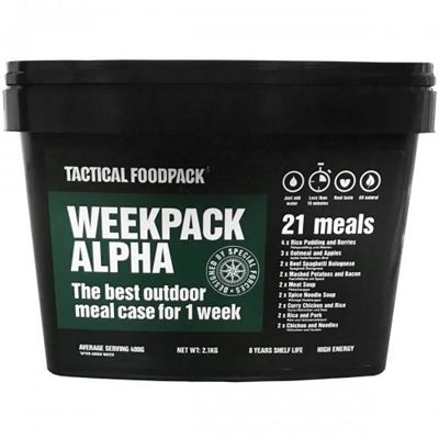 Dehydrierte Nahrungsration 21 Portionen TACTICAL FOODPACK® Weekpack Alpha