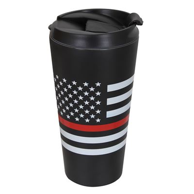 Thermotasse Flagge USA roter Streifen SCHWARZ