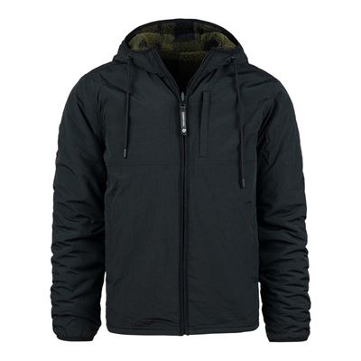 Beidseitig tragbare Sherpa-Softshell-Jacke SCHWARZ/OLIV