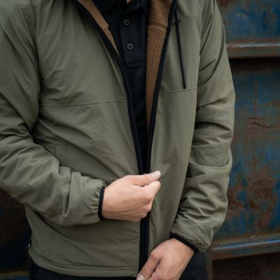 Beidseitig tragbare Sherpa-Softshell-Jacke COYOTE/RANGER GREEN