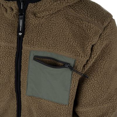 Beidseitig tragbare Sherpa-Softshell-Jacke COYOTE/RANGER GREEN