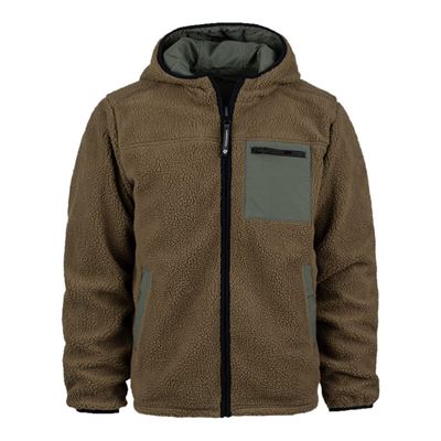 Beidseitig tragbare Sherpa-Softshell-Jacke COYOTE/RANGER GREEN