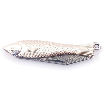 Fisch SILBER DAMASZENERSTAHL Schaft aus Silber