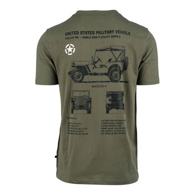 T-Shirt Willys MB Badge WWII UTILITY VEHICLE GRÜN